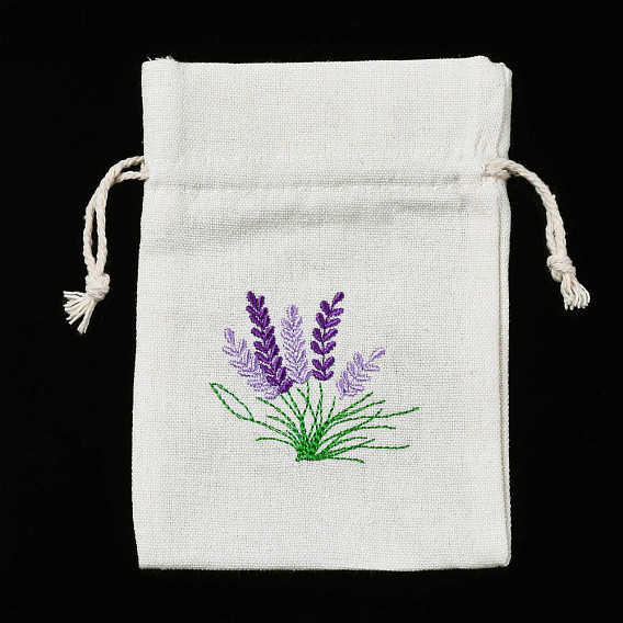 Bolsas de regalo con cordón de lona de algodón, con bordado de flores, para joyas y baby showers embalaje bolsa de regalo de boda