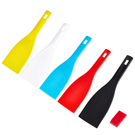 Olycraft 5Pcs Plastic Spatula Painting Knife and Squeegee, for Oil Painting Color Mixing