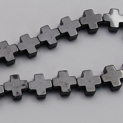 Non-magnetic Synthetic Hematite Beads Strands, Grade A, Greek Cross