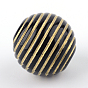 Perles acryliques de placage rondes, métal doré enlaça, 19x19.5mm, trou: 5 mm, environ 124 pcs / 500 g