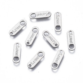 201 étiquettes de chaîne en acier inoxydable, estampillage d'une étiquette vierge, connecteurs d'extension de chaîne, ovale avec mot s.steel
