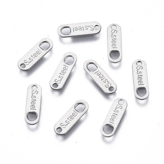 201 Stainless Steel Chain Tags, Stamping Blank Tag, Chain Extender Connectors, Oval with Word S.Steel