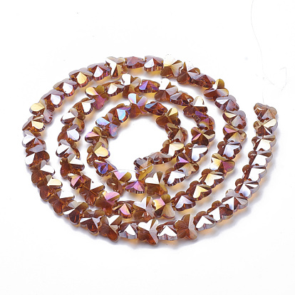 Electroplate Glass Beads, AB Color Plated, Faceted, Butterfly
