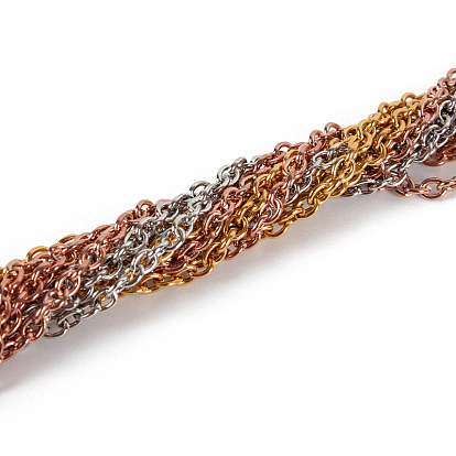 Chapado iónico (ip) clásico liso 304 acero inoxidable para hombre y mujer cadena de cable para la fabricación de collares, con cierre de langosta