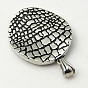 304 Stainless Steel Pendants, Flat Round, 35x28x3mm, Hole: 8.5x5mm
