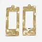 Brass Pendants, Bumpy, Rectangle, Real 18K Gold Plated