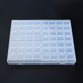 Прямоугольные полипропиленовые (полипропиленовые) контейнеры для хранения бусинок, с откидной крышкой и 56 решетками, каждая строка имеет 4 сетки, для бижутерии мелкие аксессуары