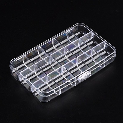Plastic Bead Storage Containers, 15 Compartments, Rectangle