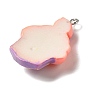 Opaque Resin Imitation Food Pendants, Cupcake Charms with Platinum Tone Iron Loops