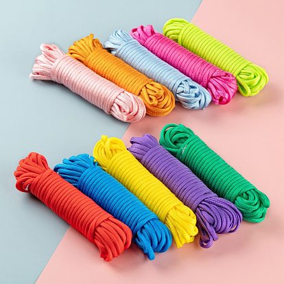 100m 10 couleurs 7 âmes intérieures cordes polyester et spandex, couleur unie, pour la fabrication de bracelets en corde