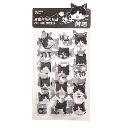 3 hojas de pegatinas de gatitos decorativas impermeables de pvc, calcomanías autoadhesivas de gatos, para diy scrapbooking