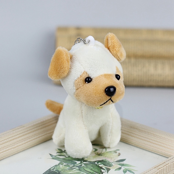 Dibujos animados pp algodón felpa simulación suave peluche juguete perro colgantes decoraciones, regalo para niñas y niños