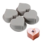 DIY Soap Food Grade Silicone Molds, for Handmade Soap Making, 4 Cavities, Heart