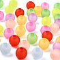 Perles colorées en acrylique givré, Perle en bourrelet, ronde