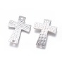 Alloy Links/Connectors, Cadmium Free & Nickel Free & Lead Free, Hammered Cross, 38x27.5x3mm, Hole: 2mm