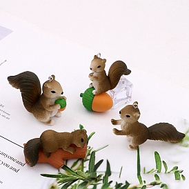 Cute Resin Squirrel Figurines, for Dollhouse, Home Display Decoration