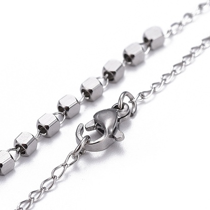 304 Stainless Steel Rosary Bead Necklaces for Easter, Crucifix Cross and Virgin Mary