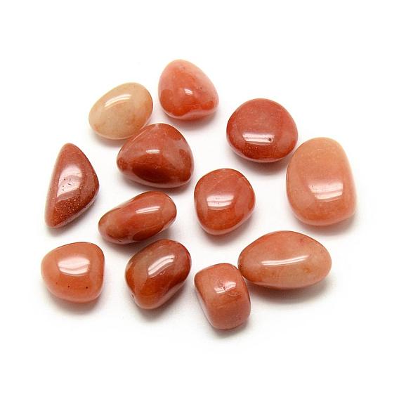 Naturales perlas de piedras preciosas de aventurina rojo, piedra caída, piedras curativas para el equilibrio de chakras, terapia con cristales, meditación, reiki, pepitas, ningún agujero