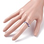 Glass Beaded Stretch Finger Ring with Cube for Women