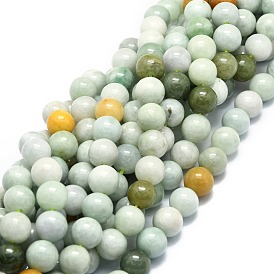 Natural Myanmar Jade Beads Strands, Round