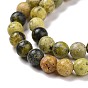 Brins de perles turquoise jaune naturel (jaspe), ronde, 4~8mm, Trou: 0.8~1mm
