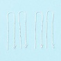 925 Sterling Silver Ear Thread with Peg Bails, U-shape Link with Long Chain Stud Earring Findings, for Half Drilled Beads