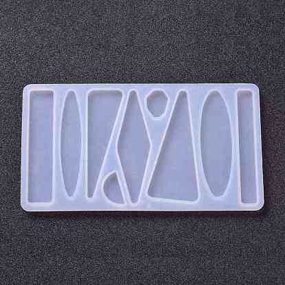 DIY Silicone Hair Clip Molds, Resin Casting Molds, for UV Resin, Epoxy Resin Jewelry Making, Rectangle & Oval & Triangle & Semicircle & Rhombus & Polygon