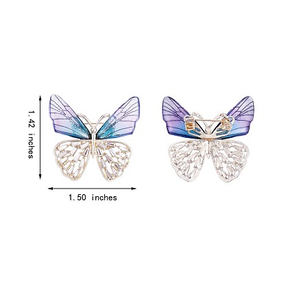 Broche papillon strass cristal, Insigne en alliage animal mignon pour vêtements costumes veste sac à dos