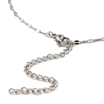 10Pcs 304 Stainless Steel Dapped Chain Necklaces Set