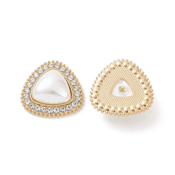 Abs cabujones de perlas de imitación, con la aleación del rhinestone hallazgo, triángulo