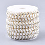 ABS plastique imitation perle garniture perlée guirlande brin, idéal pour le rideau de porte, matériel de bricolage de décoration de mariage, avec strass, feuille
