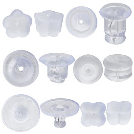 300Pcs 6 Styles Plastic & Silicone & Rubber Ear Nuts, Earring Backs