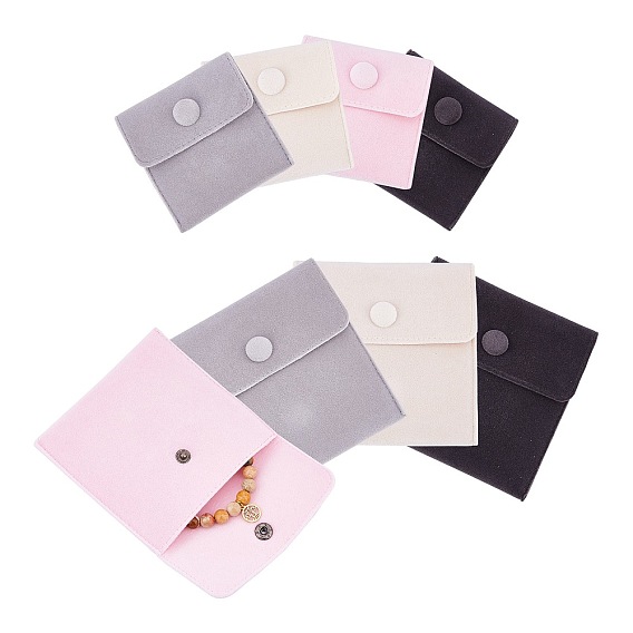 Пандахолл элитные 8шт 8 стильные квадратные бархатные сумки для ювелирных изделий, на кнопках