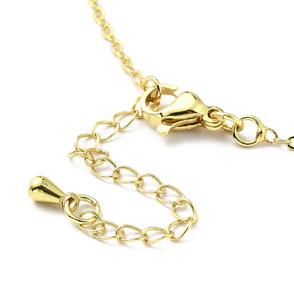 Colourful Cubic Zirconia Teardrop Pendant Necklace, Brass Jewelry for Women