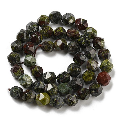 Natural Dragon Blood Beads Strands, Faceted, Polygon