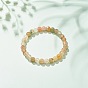 Bracelet extensible en perles rondes en autre jade naturel, bijoux en pierres précieuses pour femmes