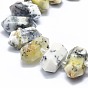 Blanc naturel opale africain perles brins, facette, pointu/puce à double terminaison