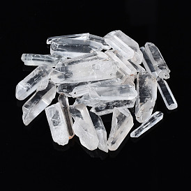 Perles de cristal de quartz naturel, cristal de roche, nuggets, pas de trous / non percés, pour création de fil enroulé pendentif 