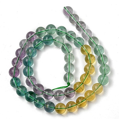 Natural Fluorite Beads Strands, Round