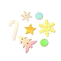 Рождественская тема, пластиковые бусины с блестками, золотой блеск, швейные украшения, дерево/звезда/снежинка
