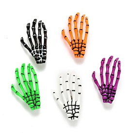 Хэллоуин скелет руки кость заколки для волос, пластиковые и железные заколки для волос из кожи аллигатора