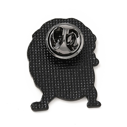 Alfiler de esmalte de erizo, insignia creativa de aleación negra de electroforesis para ropa de mochila