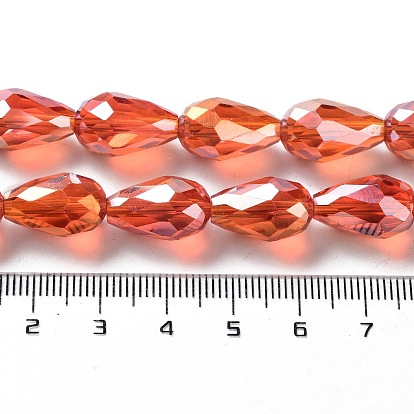 Electroplate Glass Beads, AB Color, Faceted, Drop