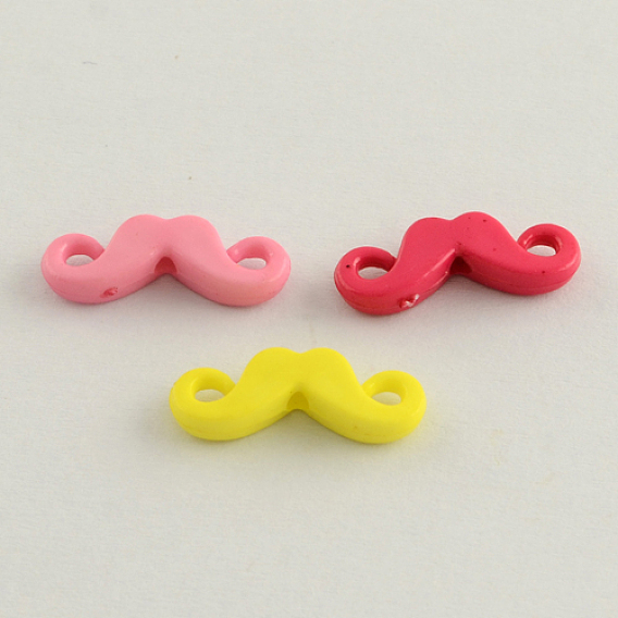 Opaque Acrylic Beads, Mustache, 8x20x4mm, Hole: 2mm, about 1720pcs/500g
