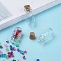 Contenants de perles de bocal en verre, avec bouchon en liège, souhaitant bouteille, clair, 13x27mm