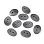 Non-Magnetic Hematite Buttons, Grade A, Oval, 14x10x2mm, Hole: 2mm