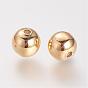 Brass Beads, Nickel Free, Real 18K Gold Plated, Round