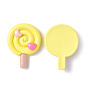 Opaque Resin Cabochons, Lollipop with Heart