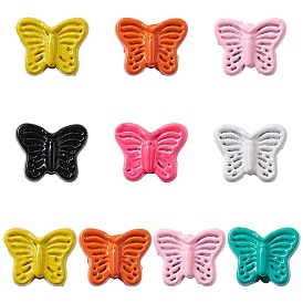 Spray Painted Alloy Beads, Butterfly