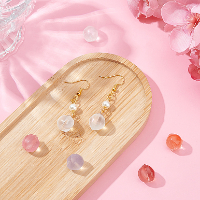 Nbeads 120 piezas 6 colores perlas de vidrio, pepitas, medio-perforado, para accesorios para el cabello diy